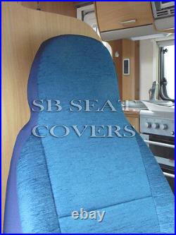 Ford Transit Motorhome Seat Covers Mh 510 Kensington Blue 2 Fronts