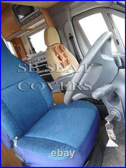 Ford Transit Motorhome Seat Covers Mh 510 Kensington Blue 2 Fronts