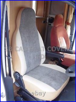 I To Fit Ford Transit 2008 Motorhome Seat Covers, Soft Mocha Brown