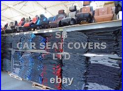 To Fit A Ford Transit Motorhome, 2002, Seat Covers Blueberry Check