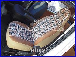 To Fit A Ford Transit Motorhome, 2003, Seat Covers Blueberry Check