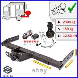 Universal towbar + 7 pin electrics with relay for motorhomes and tow trucks